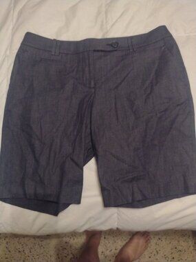 LOFT NWT Size 8 Men's Formal Business Casual Shorts Navy Blue Cotton